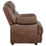 Ellington Dark Brown Upholstered Padded Reclining Living Room Set by Coaster at Eve Furniture