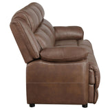 Ellington Dark Brown Upholstered Padded Reclining Living Room Set by Coaster at Eve Furniture