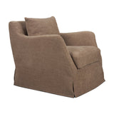 Ellington Slipcovered Slope Arm Accent Chair | Stonewashed Latte Fabric by Mercana at Eve Furniture