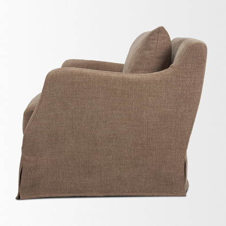 Ellington Slipcovered Slope Arm Accent Chair | Stonewashed Latte Fabric by Mercana at Eve Furniture