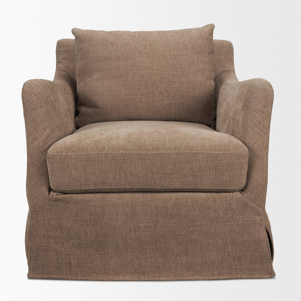 Ellington Slipcovered Slope Arm Accent Chair | Stonewashed Latte Fabric by Mercana at Eve Furniture