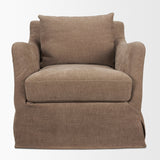 Ellington Slipcovered Slope Arm Accent Chair | Stonewashed Latte Fabric by Mercana at Eve Furniture