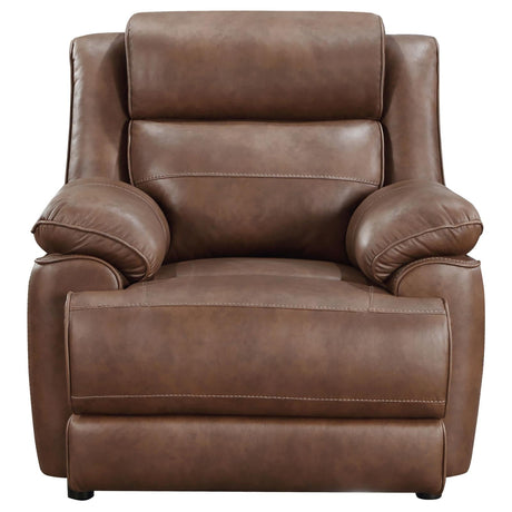 Ellington Dark Brown Upholstered Padded Arm Accent Chair