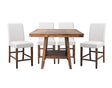 Ellini Brown 5-Piece Counter Height Set