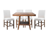 Ellini Brown 5-Piece Counter Height Set