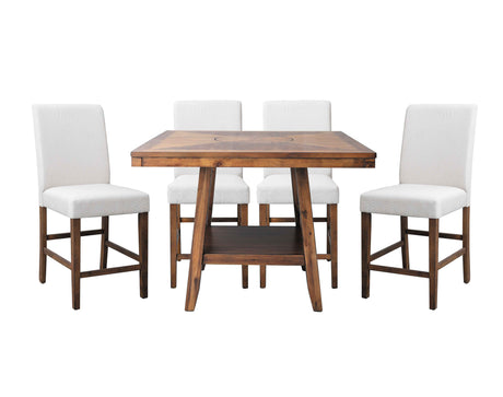Ellini Brown 5-Piece Counter Height Set by Homelegance at Eve Furniture