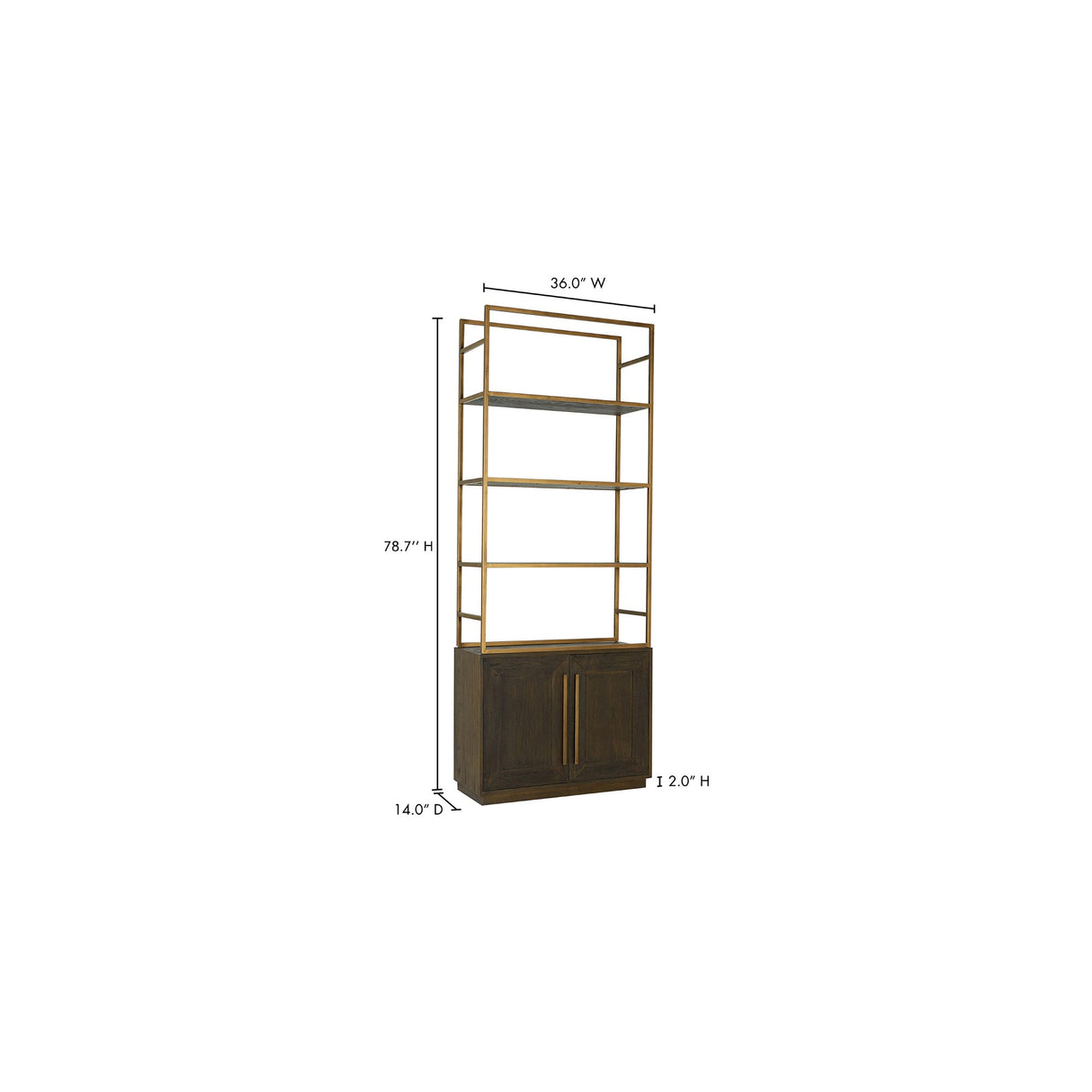 Elliot Brown Bookshelf by Moe's Home at Eve Furniture