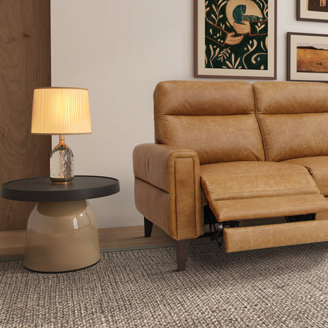 Elliot Incliner Sofa Left - Waxy Tan Leather by Ashcroft Furniture at Eve Furniture
