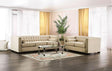 Elliot Beige Loveseat by Furniture of America at Eve Furniture
