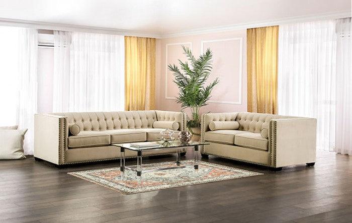 Elliot Beige Loveseat by Furniture of America at Eve Furniture
