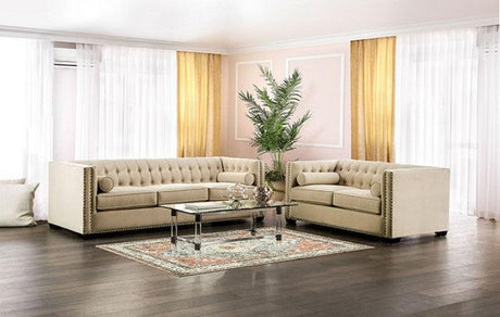 Elliot Beige Loveseat by Furniture of America at Eve Furniture