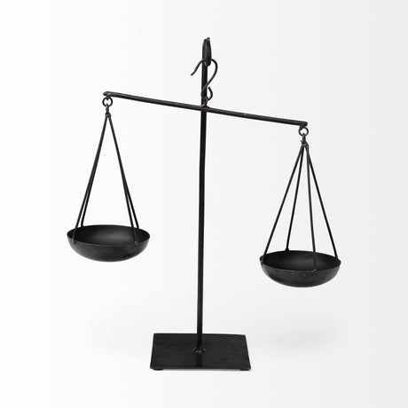 Ellis Black Metal Vintage Inspired Weighing Scale by Mercana at Eve Furniture