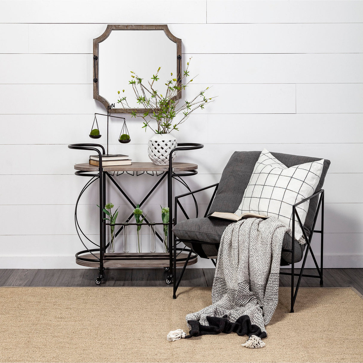 Ellis Black Metal Vintage Inspired Weighing Scale by Mercana at Eve Furniture