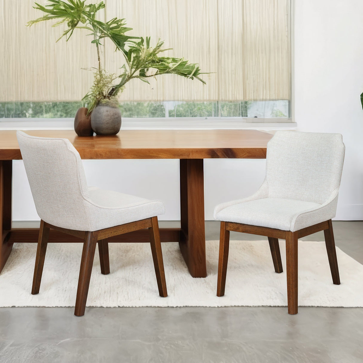 Ellis Dining Chair Set of 2 - Beige Linen by Ashcroft Furniture at Eve Furniture