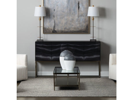 Ellison Black/Clear Cocktail Table by Crestview at Eve Furniture