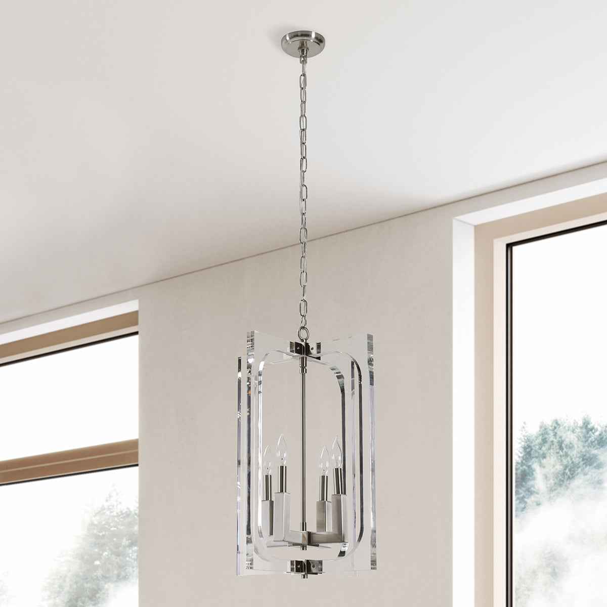 Ellison Clear/Nickel Chandelier by Classic Home at Eve Furniture