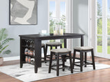 Elliston Dark Grey/Beige 5-Piece Rectangular Counter Height Dining Set