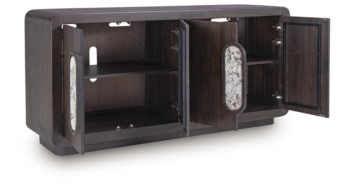 Elliston Espresso Brown Accent Cabinet by Ashley at Eve Furniture