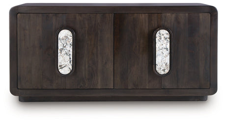 Elliston Espresso Brown Accent Cabinet by Ashley at Eve Furniture