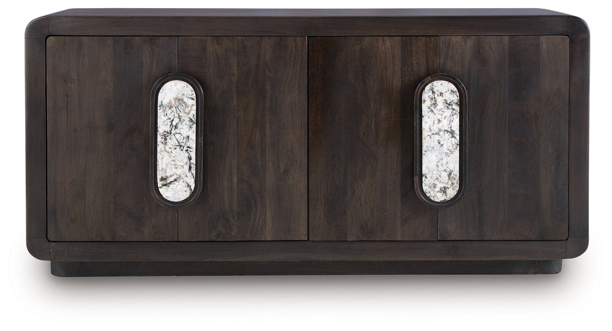 Elliston Espresso Brown Accent Cabinet by ASHLEY FURNITURE at Eve Furniture