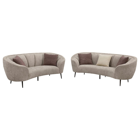 Ellorie 2-piece Upholstered Curved Sofa Set Beige by Coaster at Eve Furniture