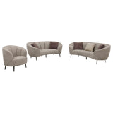 Ellorie 3-piece Upholstered Curved Sofa Set Beige