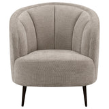 Ellorie Beige Upholstered Channel Back Curved Chair by Coaster at Eve Furniture