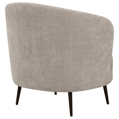 Ellorie Beige Upholstered Channel Back Curved Chair by Coaster at Eve Furniture