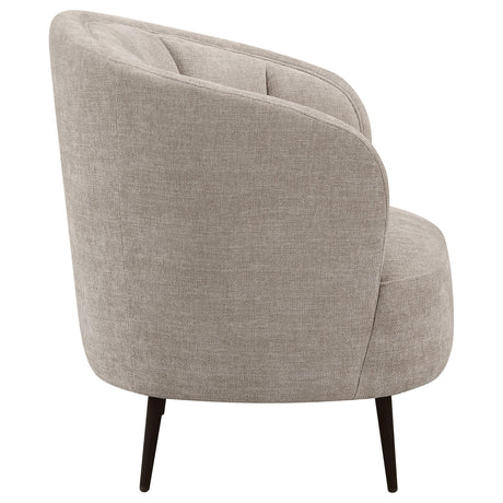 Ellorie Beige Upholstered Channel Back Curved Chair by Coaster at Eve Furniture