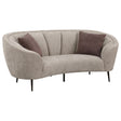 Ellorie Beige Upholstered Channel Back Curved Loveseat by Coaster at Eve Furniture