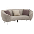 Ellorie Beige Upholstered Channel Back Curved Sofa by Coaster at Eve Furniture