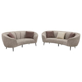 Ellorie Beige Upholstered Curved Living Room Set by Coaster at Eve Furniture
