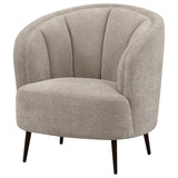 Ellorie Beige Upholstered Channel Back Curved Chair