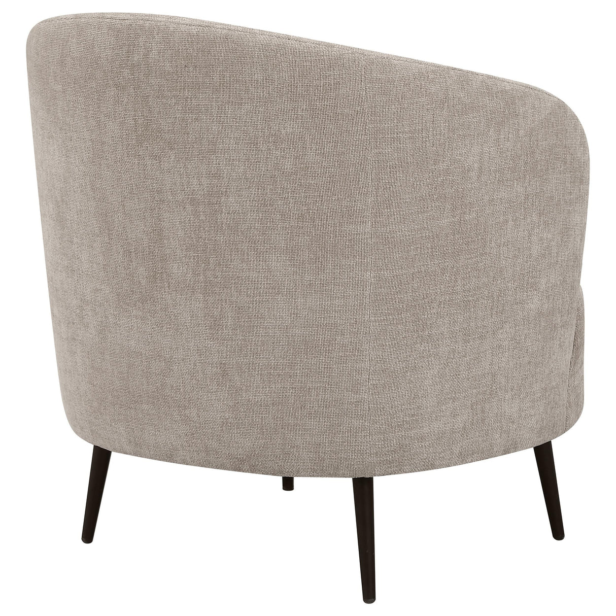 Ellorie Beige Upholstered Channel Back Curved Chair