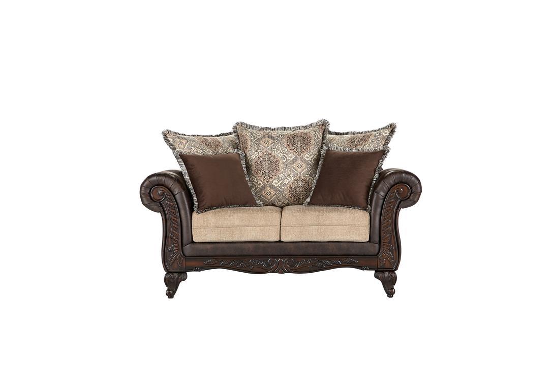 Elmbrook Brown Rolled Arm Living Room Set by Coaster at Eve Furniture