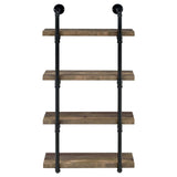 Elmcrest 24-inch Wall Shelf Black/Rustic Oak