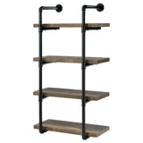 Elmcrest 24-inch Wall Shelf Black/Rustic Oak