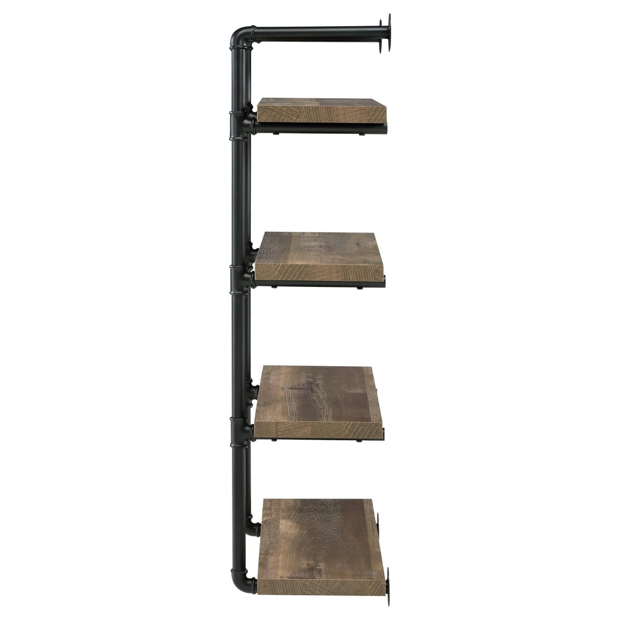 Elmcrest 24-inch Wall Shelf Black/Rustic Oak