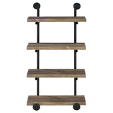 Elmcrest 24-inch Wall Shelf Black/Rustic Oak