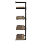 Elmcrest 24-inch Wall Shelf Black/Rustic Oak