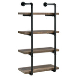 Elmcrest 24-inch Wall Shelf Black/Rustic Oak by Coaster at Eve Furniture