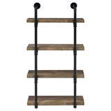 Elmcrest 24-inch Wall Shelf Black/Rustic Oak by Coaster at Eve Furniture