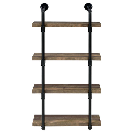 Elmcrest 24-inch Wall Shelf Black/Rustic Oak by Coaster at Eve Furniture