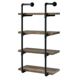 Elmcrest 24-inch Wall Shelf Black/Rustic Oak by Coaster at Eve Furniture