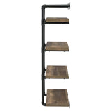 Elmcrest 24-inch Wall Shelf Black/Rustic Oak by Coaster at Eve Furniture