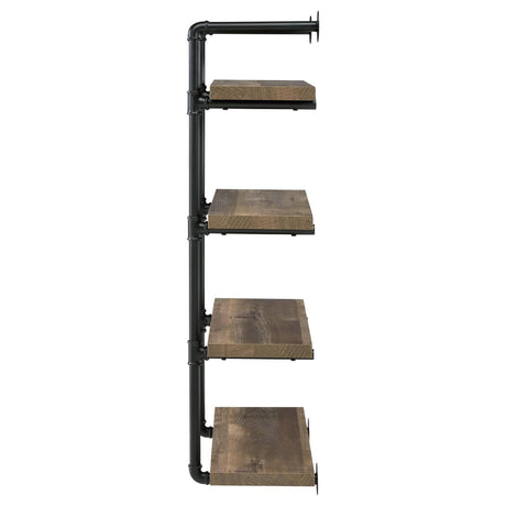 Elmcrest 24-inch Wall Shelf Black/Rustic Oak by Coaster at Eve Furniture
