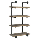 Elmcrest 24-inch Wall Shelf Black/Rustic Oak by Coaster at Eve Furniture