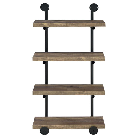 Elmcrest 24-inch Wall Shelf Black/Rustic Oak by Coaster at Eve Furniture