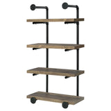 Elmcrest 24-inch Wall Shelf Black/Rustic Oak by Coaster at Eve Furniture
