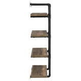 Elmcrest 24-inch Wall Shelf Black/Rustic Oak by Coaster at Eve Furniture